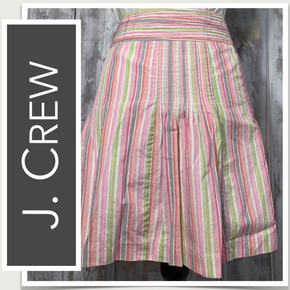 J. Crew Skirt Fitted Waist Pastel Stripe Great for spring, church, lunch